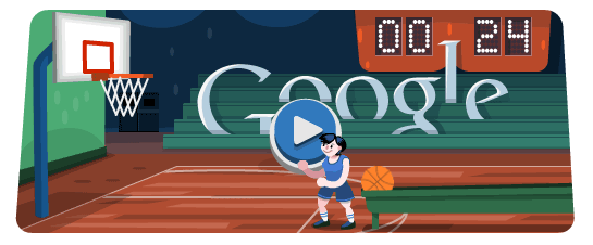 Google今日奥运主题涂鸦:投篮互动游戏 Google今日奥运主题涂鸦:投篮互动游戏